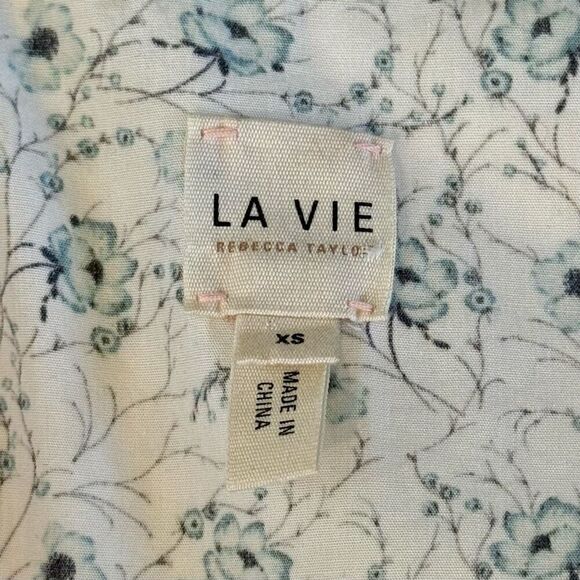 La Vie Rebecca Taylor Poppy Fields Milk Combo Embroidered Lace Cap Sleeves Dress - Picture 5 of 12